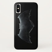 Coques Case-Mate iPhone Ligue de Justice | Symbole de batman métallique (Dos)