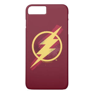 Coque iPhone 8 Plus/7 Plus Ligue de Justice   Symbole Flash brosse et demi-to