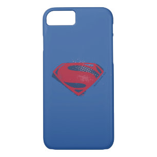 Coque iPhone 8/7 Ligue de Justice   Symbole Superman brosse et demi
