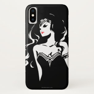 Coques Pour iPhone Ligue de Justice Wonder Woman Noir Pop Art