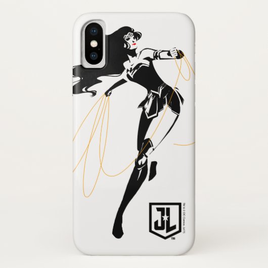 Coques Case-Mate iPhone Ligue de Justice | Wonder Woman with Lasso Pop Art (Dos)