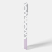 Coques Case-Mate iPhone Lilac et Grey Trellis Monogramme cardiaque (Verso / Droite)