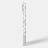 Coques Case-Mate iPhone Lilac et Grey Trellis Monogramme cardiaque (Verso / Gauche)