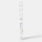 Coques Case-Mate iPhone Lilac Floral et rayures Monogramme (Verso / Gauche)