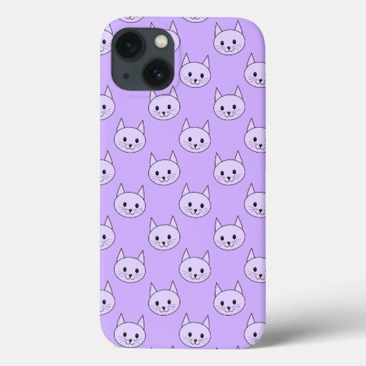 Coques Case-Mate iPhone Lilac motif de chat violet. (Verso)