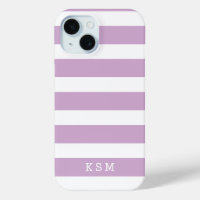 Lilac Purple et Blanc Classic rayures Monogramme