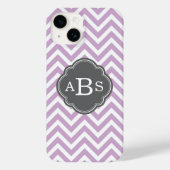 Coques Case-Mate iPhone Lilac Purple et Grey Chevron sur mesure Monogramme (Verso)