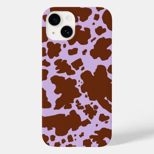 Coques Case-Mate iPhone Lilac Purple moderne et peau Brown de vache Imprim (Verso)