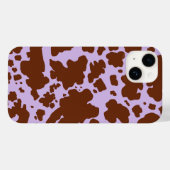 Coques Case-Mate iPhone Lilac Purple moderne et peau Brown de vache Imprim (Verso (horizontal))