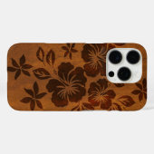 Coques Case-Mate iPhone Lilikoi Hibiscus Hawaïen Faux Wood Koa (Verso (horizontal))