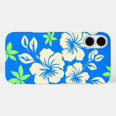 Coques Case-Mate iPhone Lilikoi Hibiscus Hawaii Pareau bleu (Verso (horizontal))