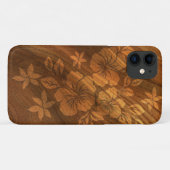 Coques Case-Mate iPhone Lilikoi Hibiscus Hawaiian Faux Burl Wood (Dos (Horizontal))