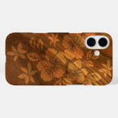 Coques Case-Mate iPhone Lilikoi Hibiscus Hawaiian Faux Wood Burl (Verso (horizontal))