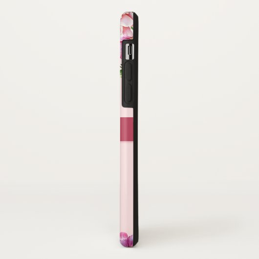 Coques Case-Mate iPhone Lily Peony Floral Blush Pink Monogramme rose (Dos/Gauche)