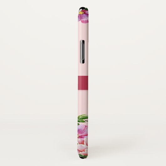 Coques Case-Mate iPhone Lily Peony Floral Blush Pink Monogramme rose (Dos/Droite)