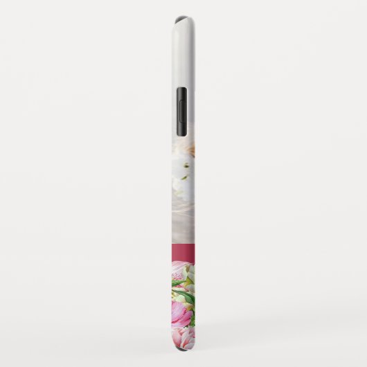 Coques Case-Mate iPhone Lily Peony Floral Monogramme Photo (Dos/Droite)