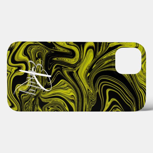 Coques Case-Mate iPhone Lime Agate Marbre Nom Abstrait Monogramme Nom (Verso (horizontal))