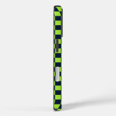 Coques Case-Mate iPhone Lime and navy checkerboard pattern (Verso / Droite)