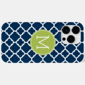 Coques Case-Mate iPhone Lime et marine Motif géométrique Monogramme person (Verso (horizontal))