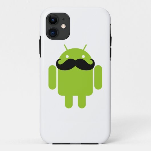 Coques Case-Mate iPhone Lime Green Android Robot Mustache (Dos)