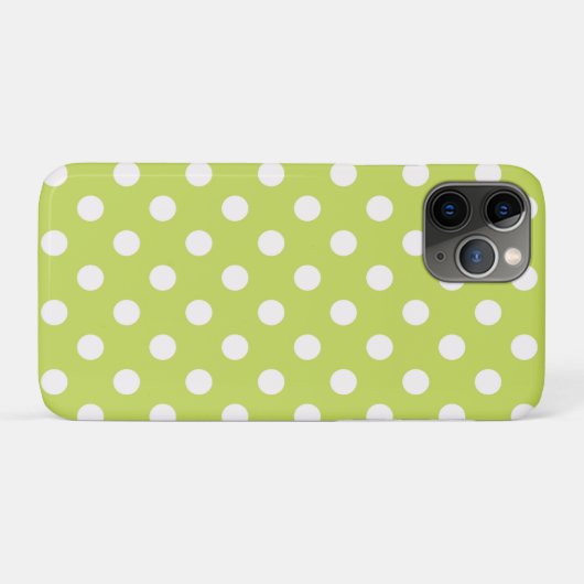 Coques Case-Mate iPhone Lime Green Chartreuse & White Pois point (Dos (Horizontal))