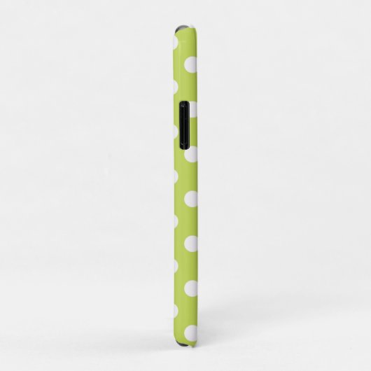 Coques Case-Mate iPhone Lime Green Chartreuse & White Pois point (Dos/Droite)