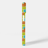 Coques Case-Mate iPhone Lime Green, Cinnamon Brown, Rectangles Turquoise (Verso / Droite)
