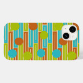 Coques Case-Mate iPhone Lime Green, Cinnamon Brown, Rectangles Turquoise (Verso (horizontal))