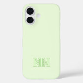 Coques Case-Mate iPhone Lime Green Initials Monogram Simple Minimal  (Verso)