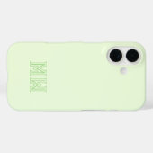 Coques Case-Mate iPhone Lime Green Initials Monogram Simple Minimal  (Verso (horizontal))