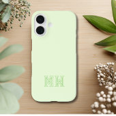 Coques Case-Mate iPhone Lime Green Initials Monogram Simple Minimal 