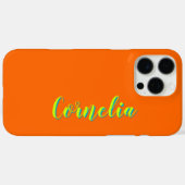 Coques Case-Mate iPhone Lime Jaune 3D Spring Nom vert | Drôle Orange (Verso (horizontal))