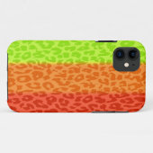 Coques Case-Mate iPhone Lime Orange Red Leopard Retro Stripes (Dos (Horizontal))