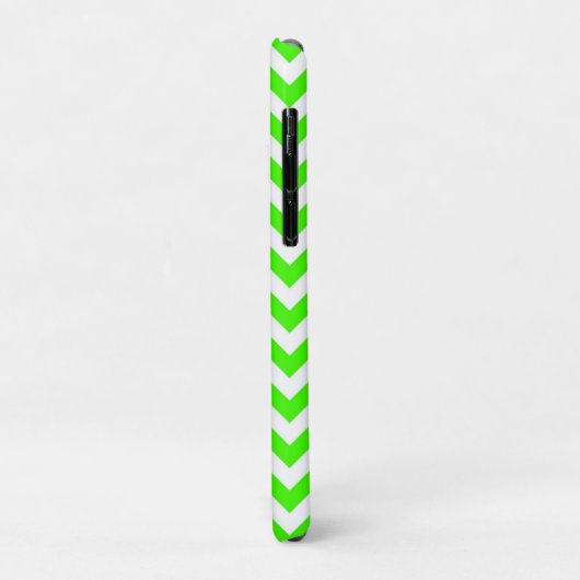 Coques Case-Mate iPhone Lime Vert Blanc Grand Chevron ZigZag Motif (Dos/Gauche)