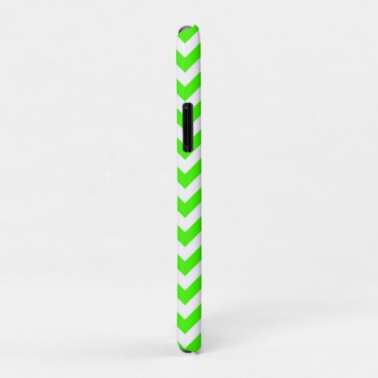 Coques Case-Mate iPhone Lime Vert Blanc Grand Chevron ZigZag Motif (Dos/Droite)