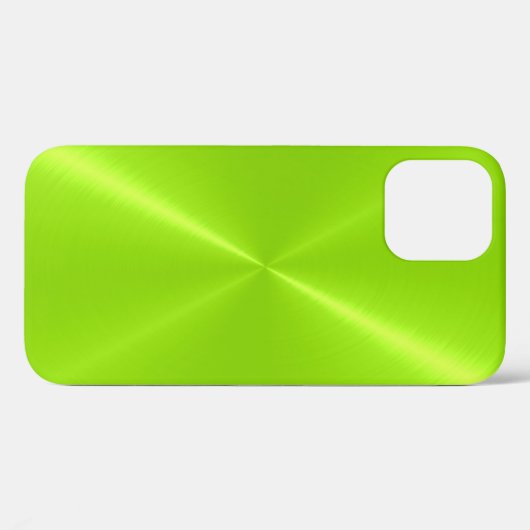 Coques Case-Mate iPhone Lime Vert brillant acier inoxydable métal (Verso (horizontal))