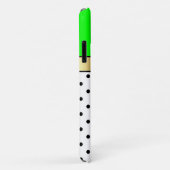 Coques Case-Mate iPhone Lime vert brillant et gras, or, blanc points noirs (Dos/Droite)