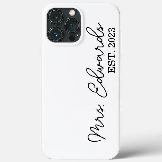 Coques Case-Mate iPhone Limite Cursive Mme Custom Nom de famille Mariage C (Verso)