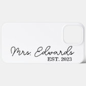 Coques Case-Mate iPhone Limite Cursive Mme Custom Nom de famille Mariage C (Verso (horizontal))
