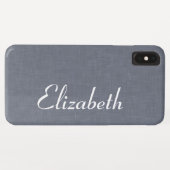 Coques Case-Mate iPhone Lin gris bleu moderne (Dos (Horizontal))