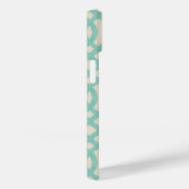 Coques Case-Mate iPhone Lin rustique Beige et Aqua Trellis (Verso / Droite)