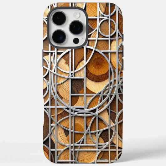 Coques Case-Mate iPhone Line Art Woodgrain (Verso)