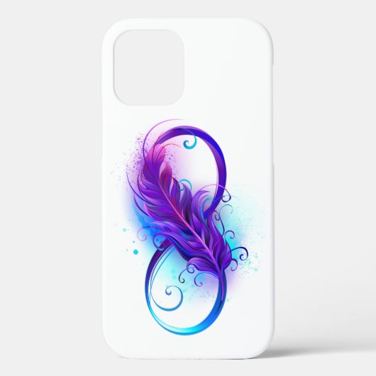 Coques Case-Mate iPhone L'infini avec plume violette (Verso)