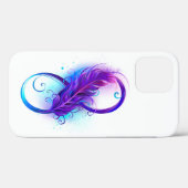 Coques Case-Mate iPhone L'infini avec plume violette (Verso (horizontal))