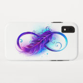 Coques Case-Mate iPhone L'infini avec plume violette (Dos (Horizontal))