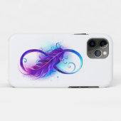 Coques Case-Mate iPhone L'infini avec plume violette (Dos (Horizontal))