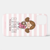 Coques Case-Mate iPhone L'infirmière Brunette aux arbustes roses (Verso (horizontal))