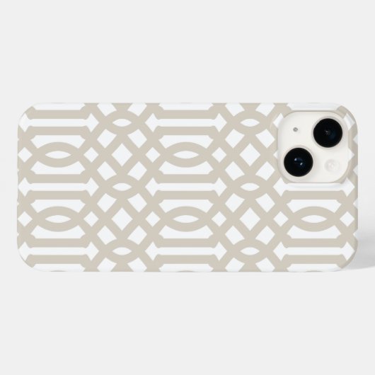 Coques Case-Mate iPhone Linge Beige Trellis moderne (Verso (horizontal))