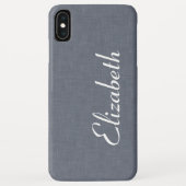 Coques Case-Mate iPhone Linge gris bleu moderne (Dos)