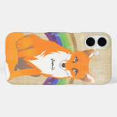 Coques Case-Mate iPhone Linge imprimé Retro Fox personnalisé (Verso (horizontal))
